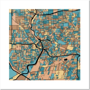 Rochester Map Pattern in Mid Century Pastel Posters and Art